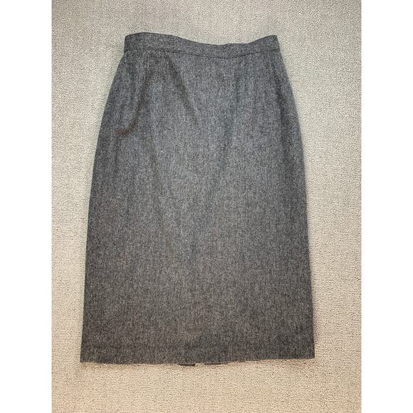 Joan Leslie Pencil Skirt Knee Length Career Business Wool Gray Size 10 - Picture 1 of 10